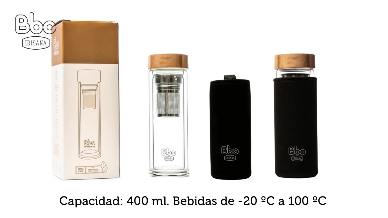 Botella para Infusiones Irisana (400 ml) Transparente Vidrio de  Borosilicato 